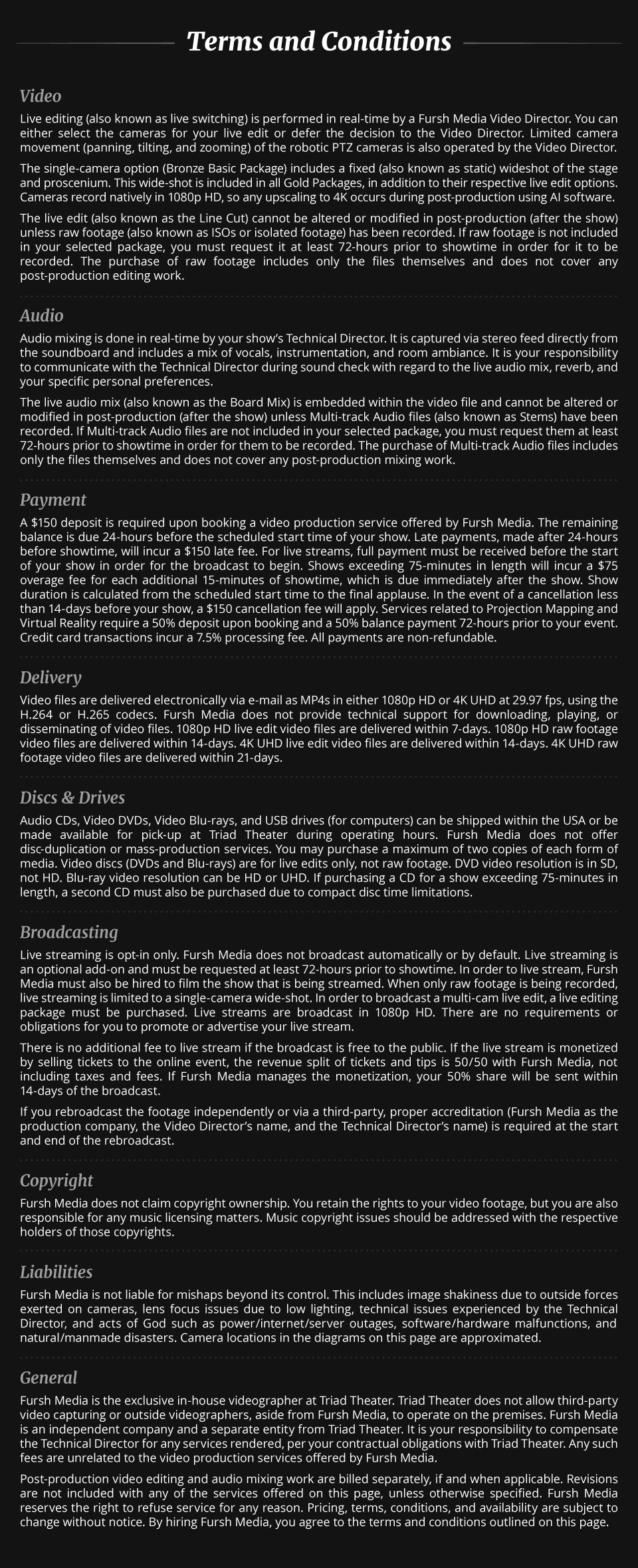 Triad video production deck — pricing and details